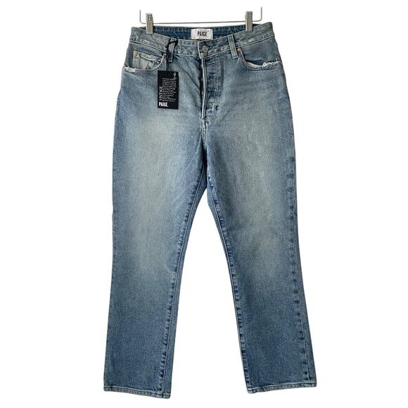PAIGE Billy Crop High Rise Straight Jean Light Wash Size 27 NWT - Picture 2 of 7